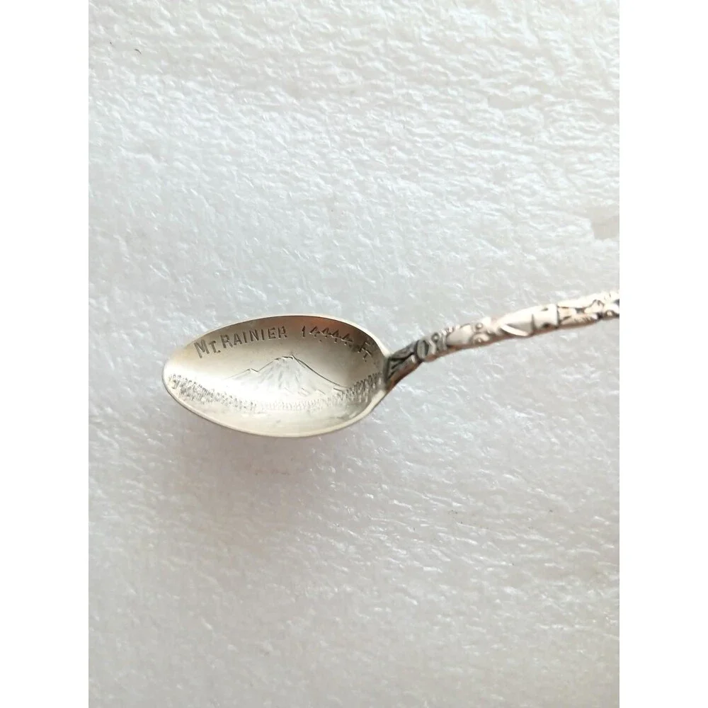 Antique Sterling Seattle Totem Pole Spoon Mt Rainier Bowl Early 1900s